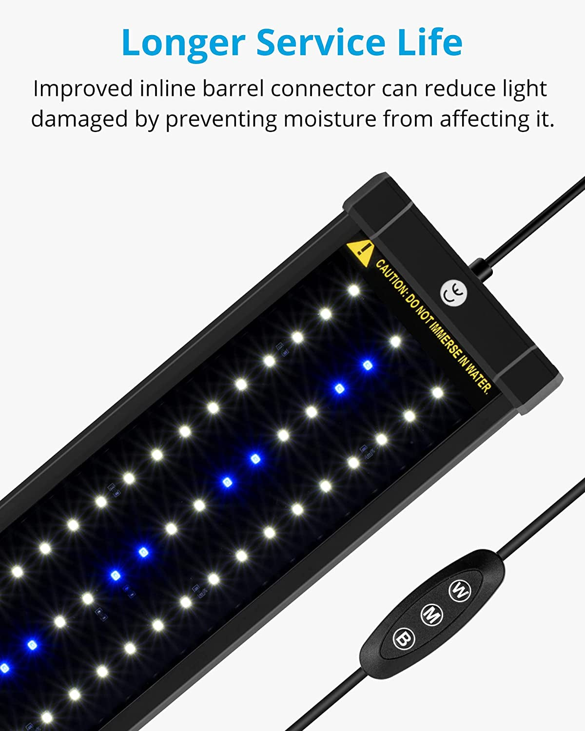 Classicled Aquarium Light, Fish Tank Light with Extendable Brackets, White and Blue Leds, Size 28 to 36 Inch, 18 Watts